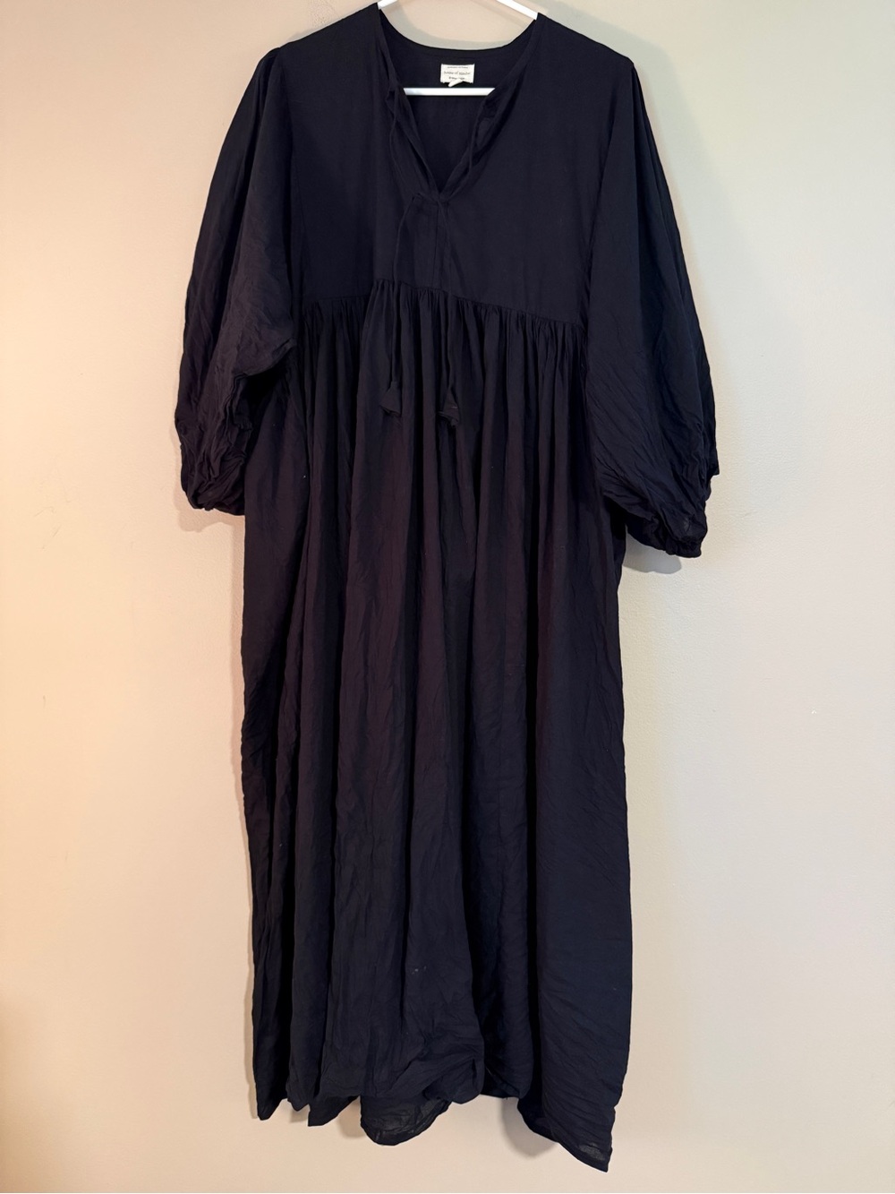 House of Sundar Sara Organic Cotton Midi Dress Black Oasis Size M - Picture 3 of 9